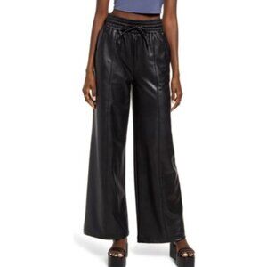 Open Edit Nordstrom Womens Medium Vegan Leather Wide Leg Pant